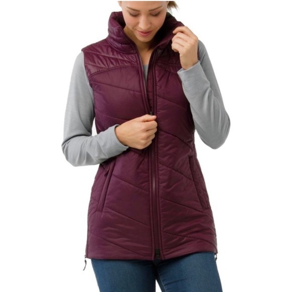 Smart wool smart loft wool burgundy puffer vest size small - Picture 4 of 16